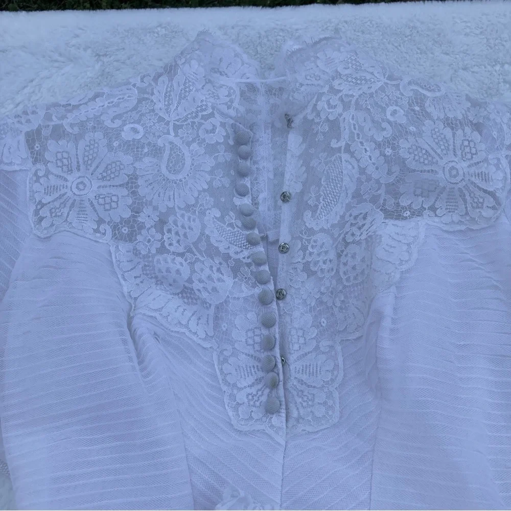 Vintage mid century white Princess style wedding gown Extra Small - Picture 5 of 8